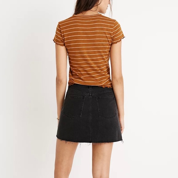 Madewell Rigid Denim A-Line Skirt Black M2228 Size 26 - Picture 2 of 9
